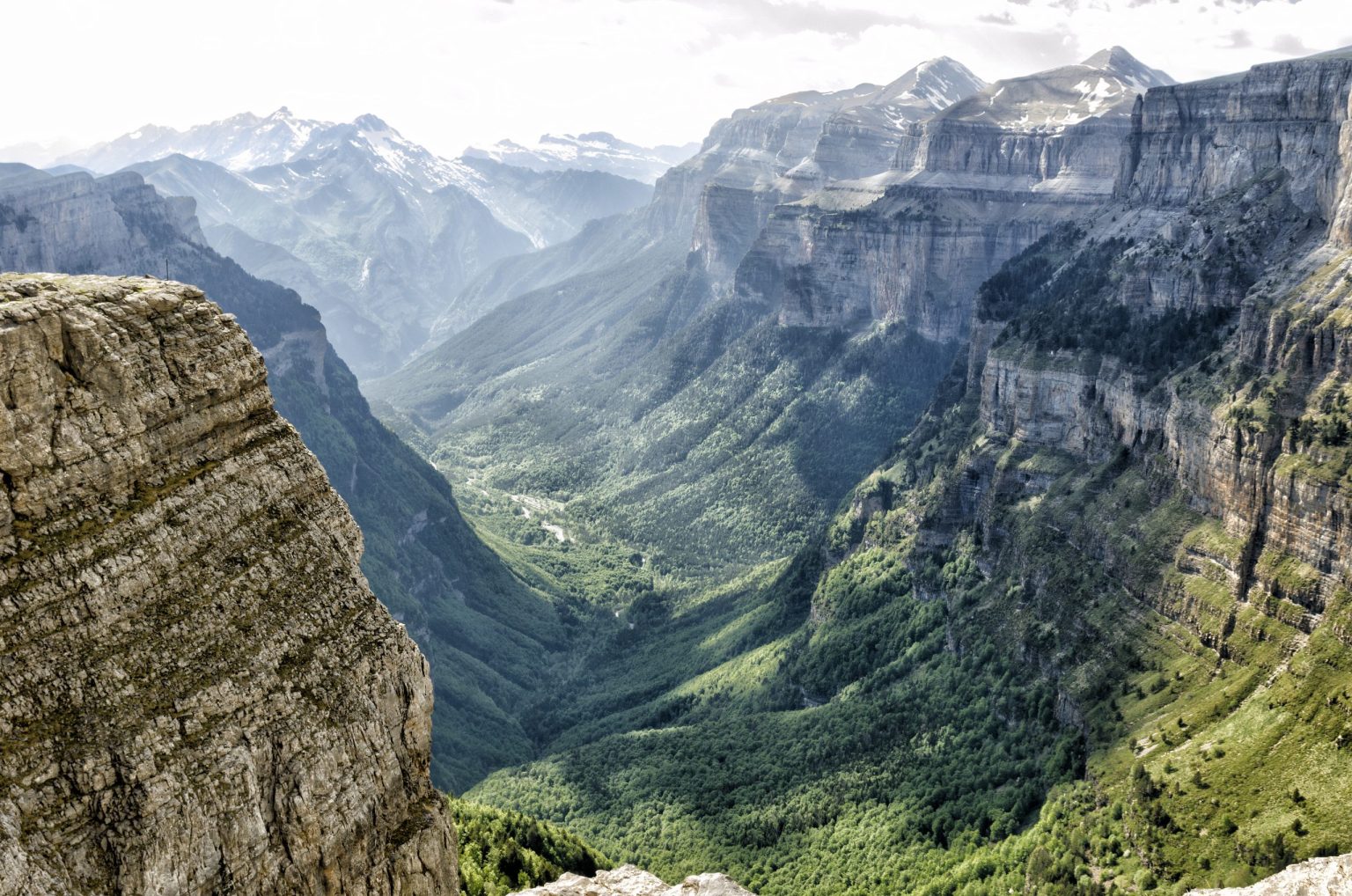 Mountain road into the Ordesa valley in the Aragonese Pyrenees