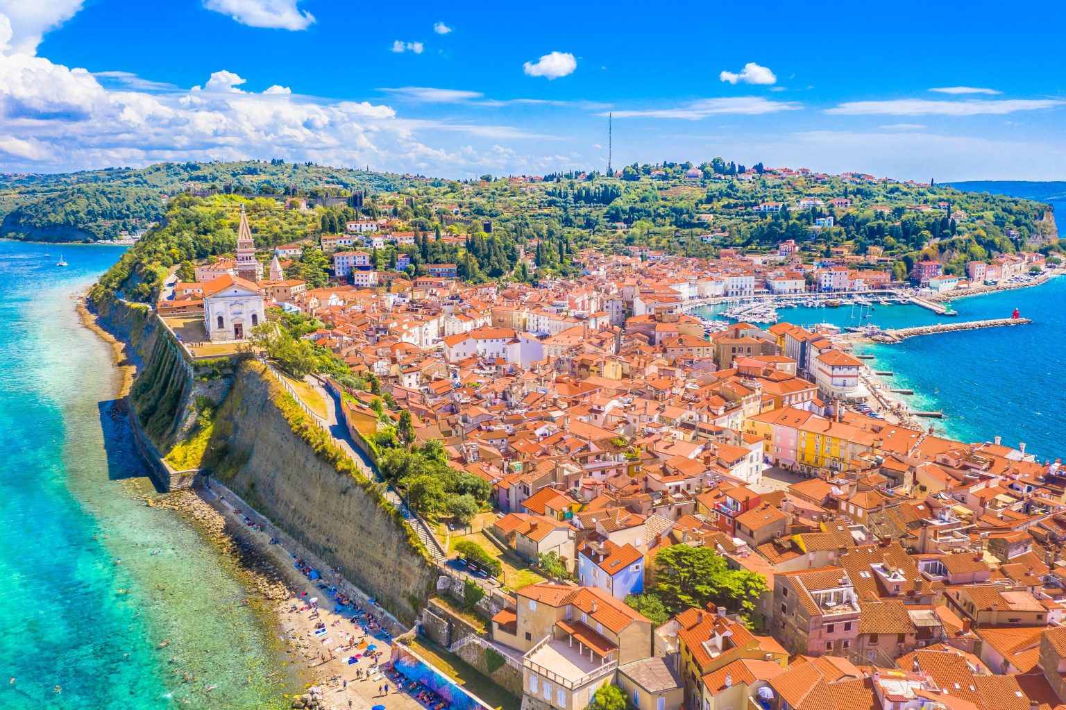 Piran old town on the Adriatic coast, Slovenia