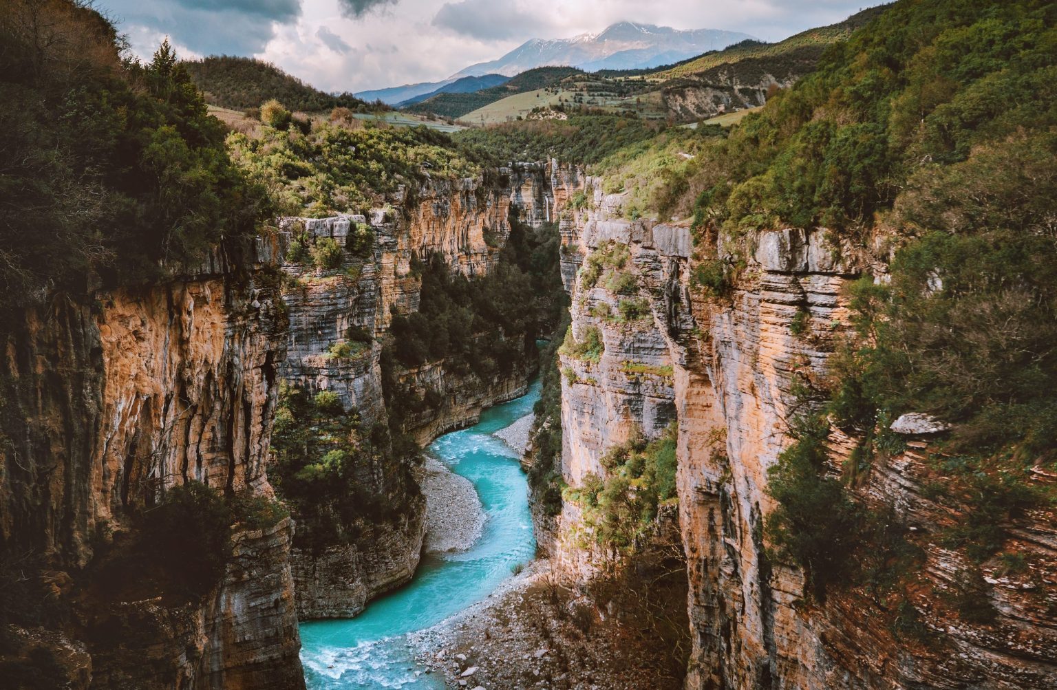 Turquoise river in the Osum Canyon, Albania