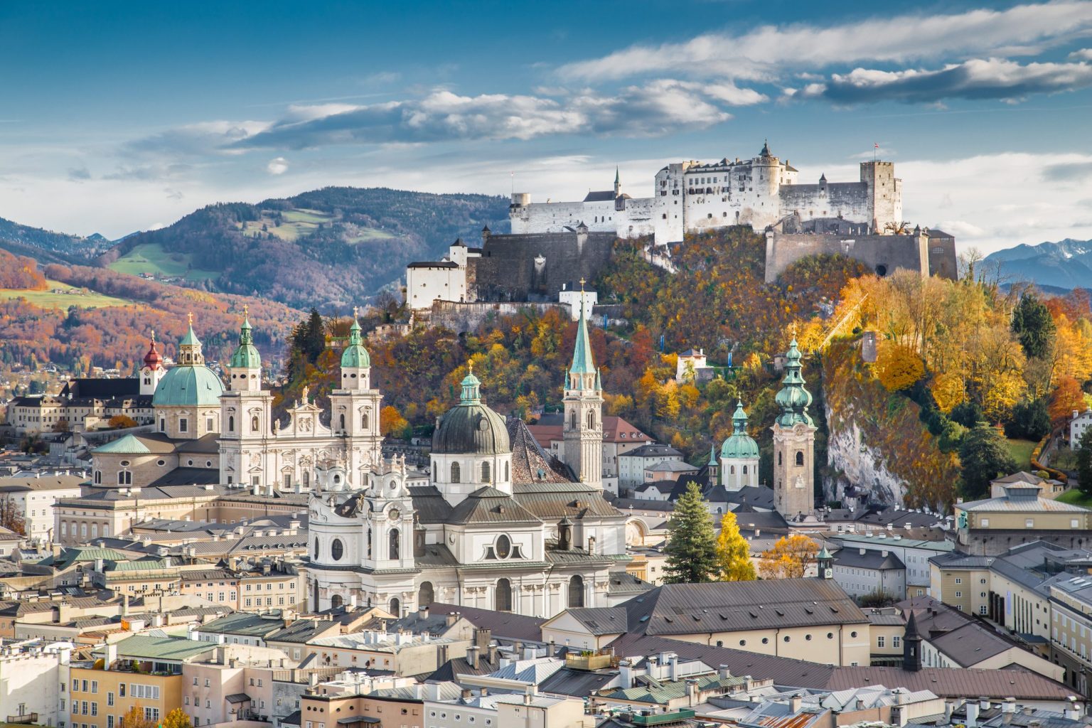 Hohensalzburg Fortress above Salzburg old town