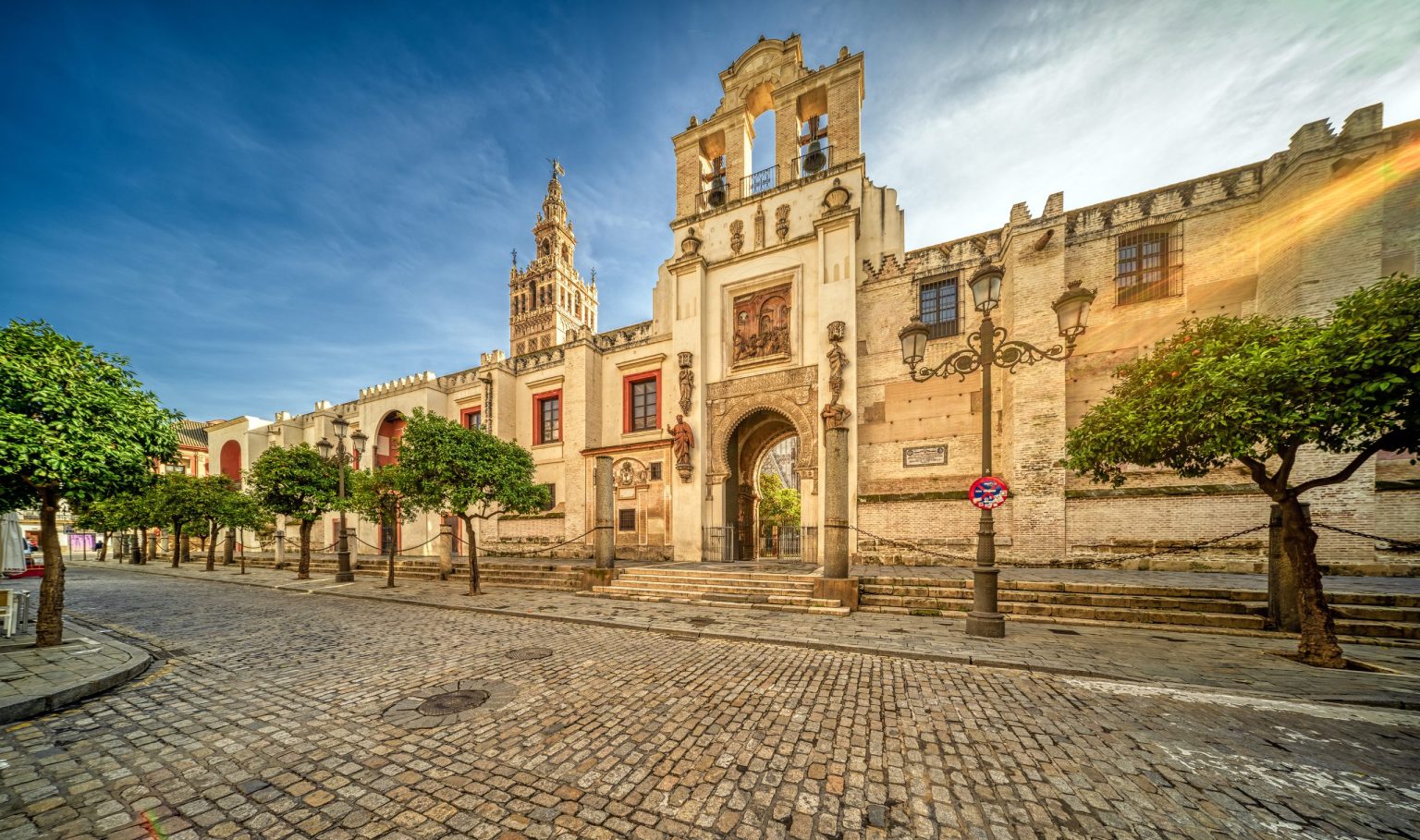 Seville Cathedral and the Giralda tower above the old town