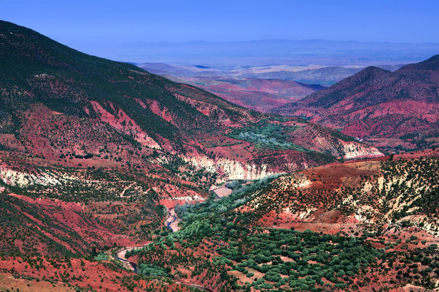 Red earth valleys of the High Atlas, Morocco