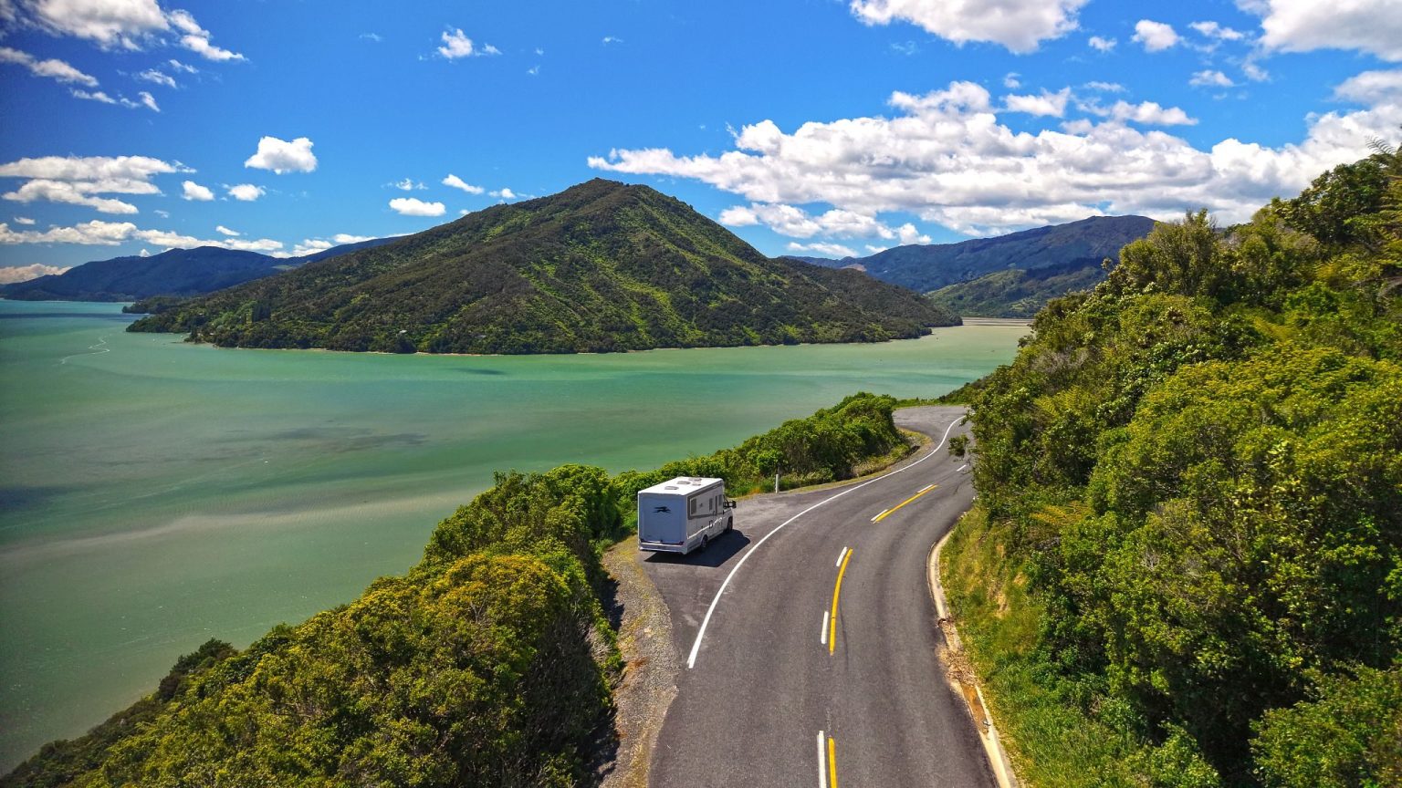 A Britz Wanderer campervan at Havelock, South Island, New Zealand