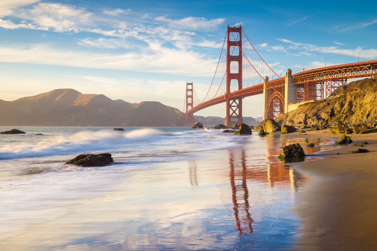 The Golden Gate Bridge from Marshall's Beach, San Francisco