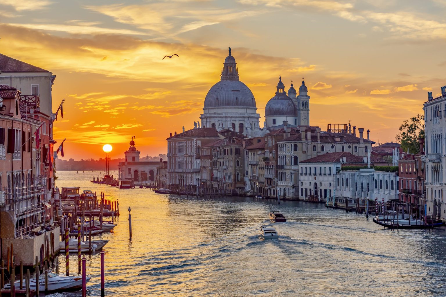 The Grand Canal and Santa Maria della Salute at sunset, Venice