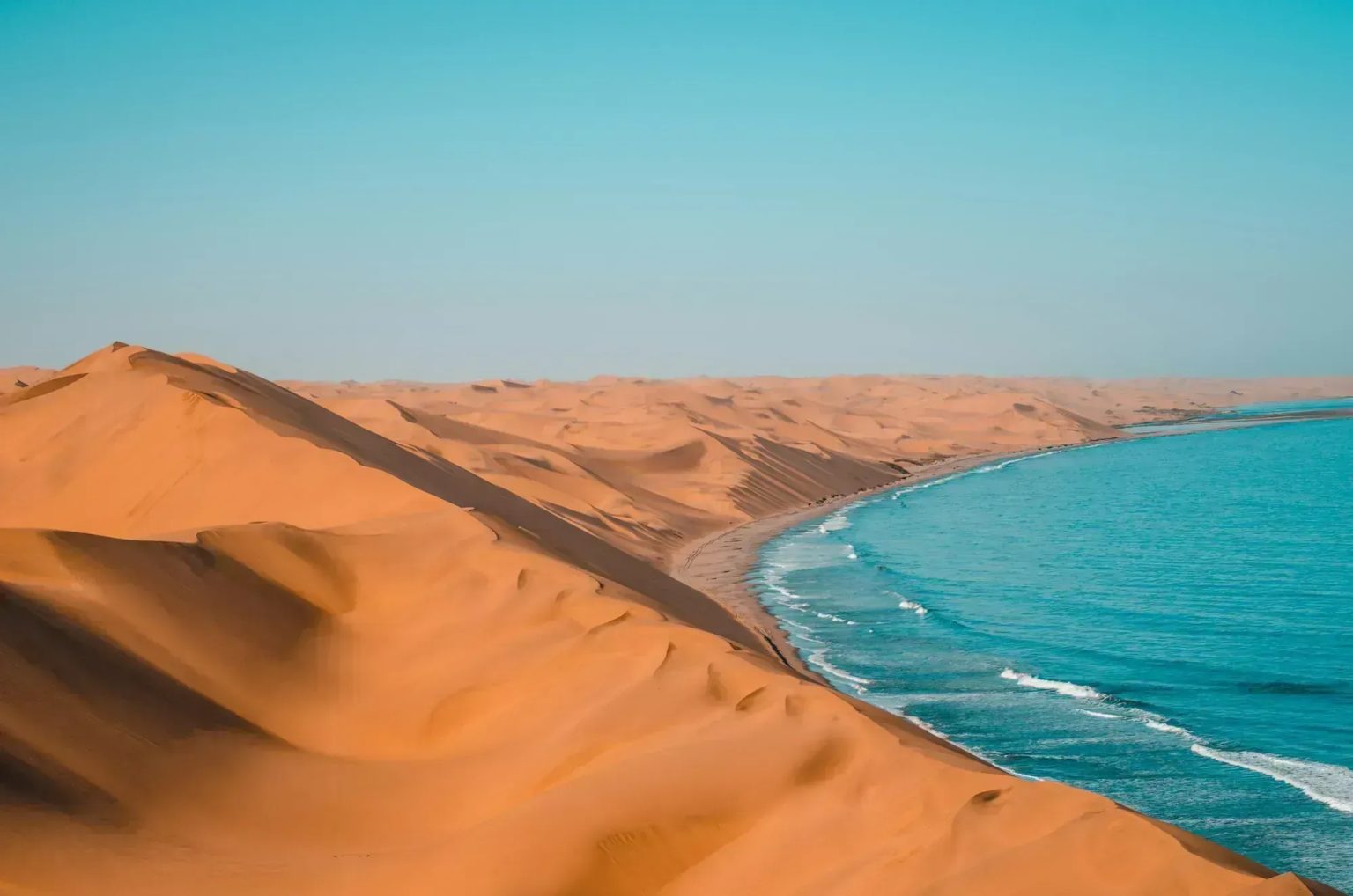 Dunes meeting the Atlantic at Sandwich Harbour