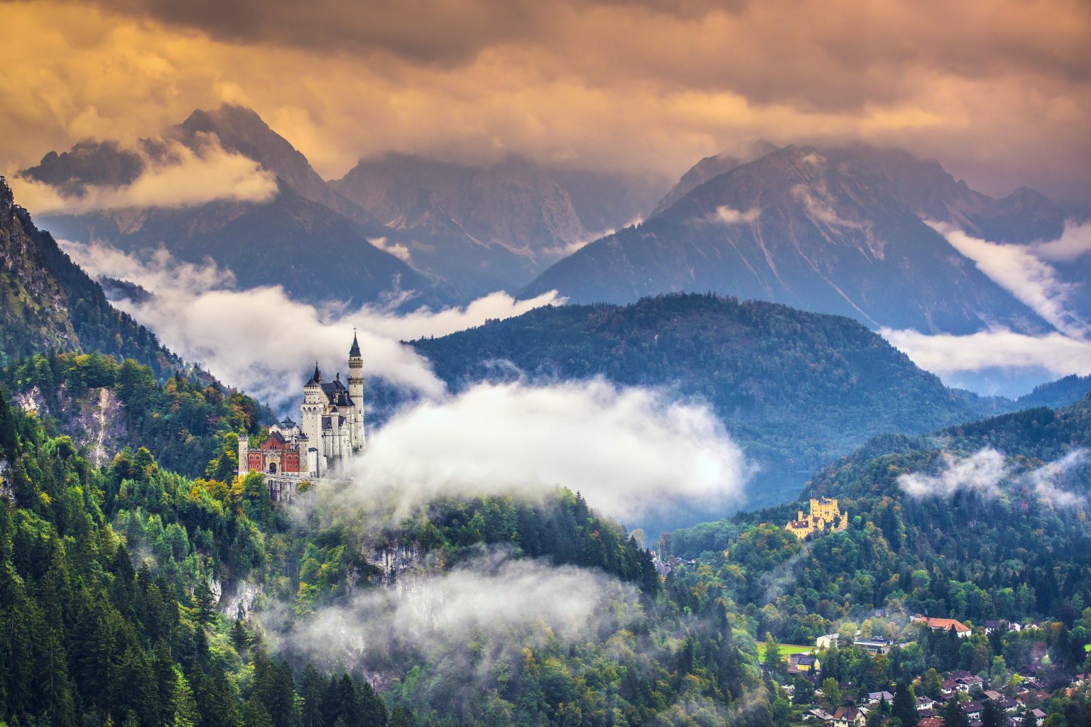 Neuschwanstein Castle in the Bavarian Alps near Füssen