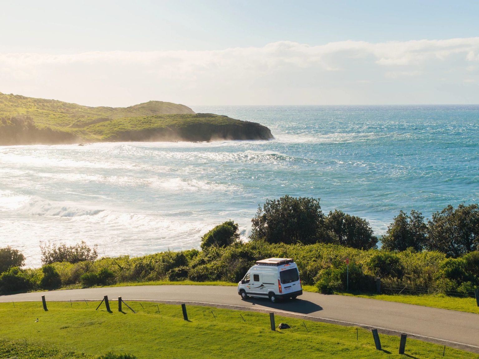 A Britz Voyager campervan at Shell Harbour, New South Wales