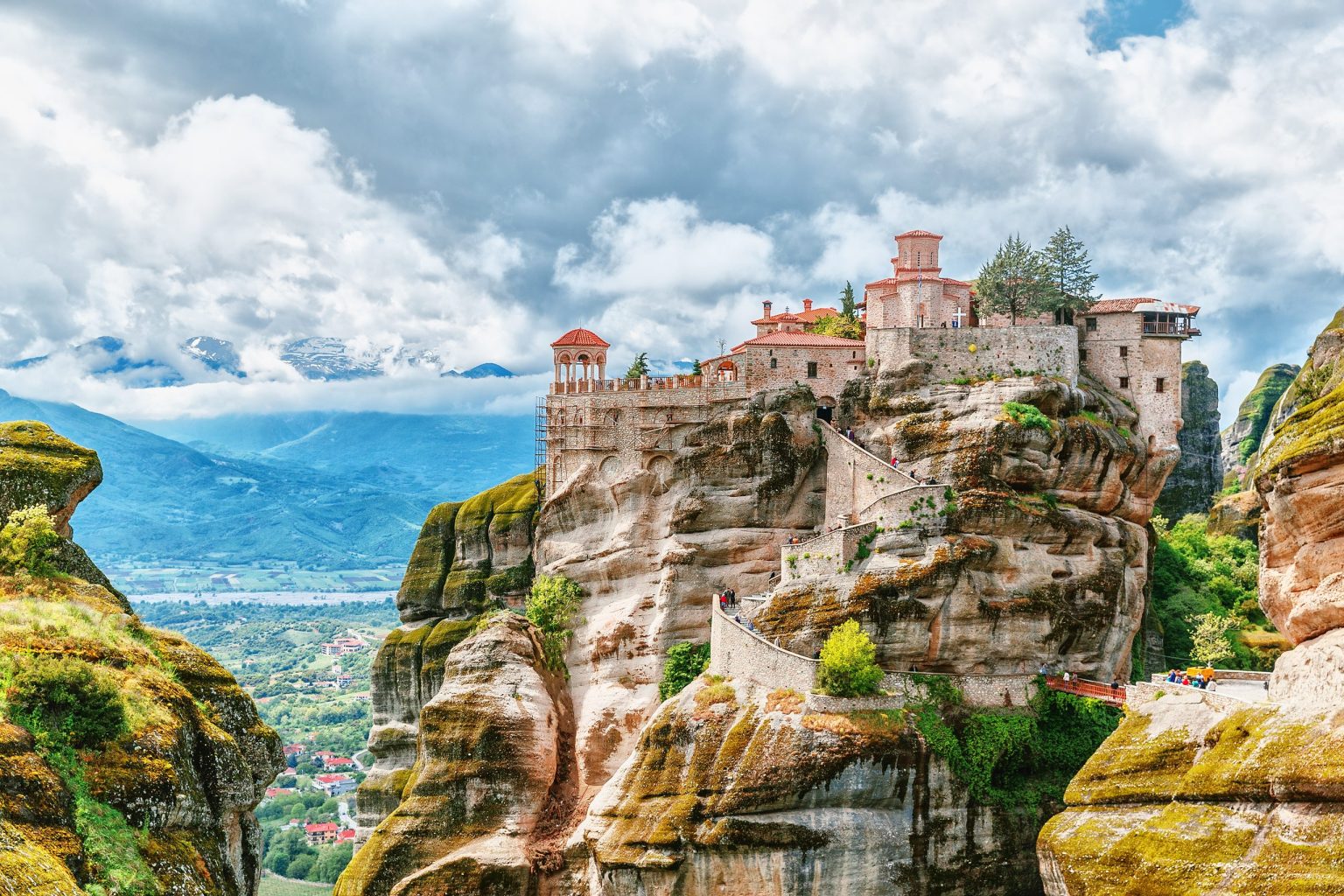 Monasteries of Meteora perched on sandstone pillars, Greece
