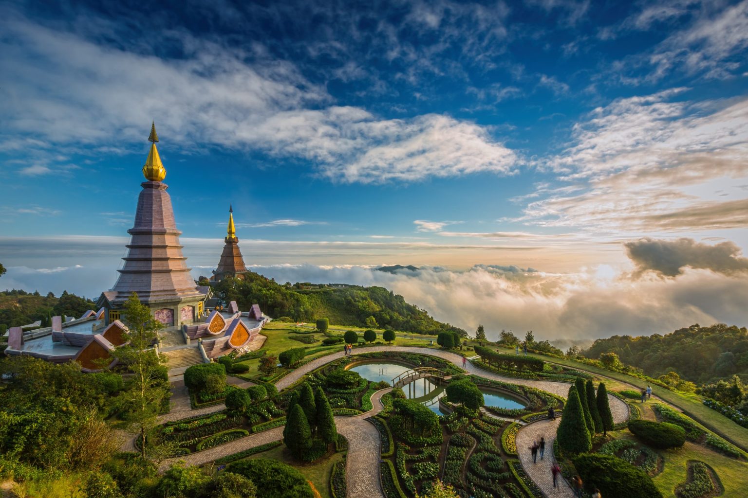 The twin royal pagodas on Doi Inthanon, Chiang Mai