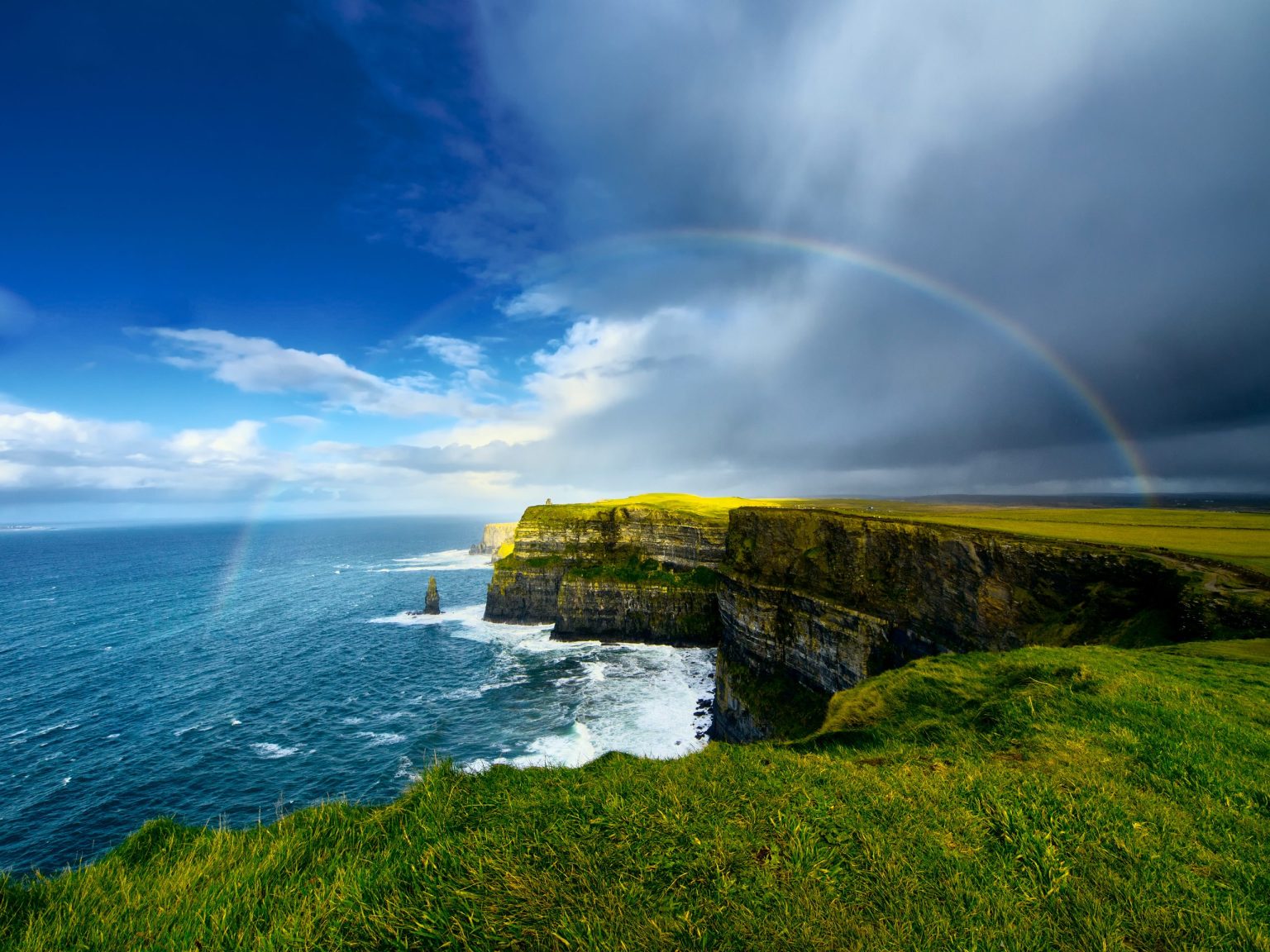 Rainbow over the Cliffs of Moher on the Wild Atlantic Way