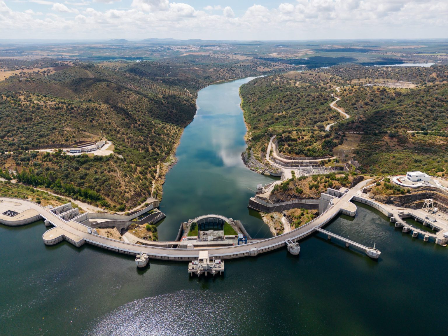 The Alqueva dam and reservoir on the Guadiana, Alentejo