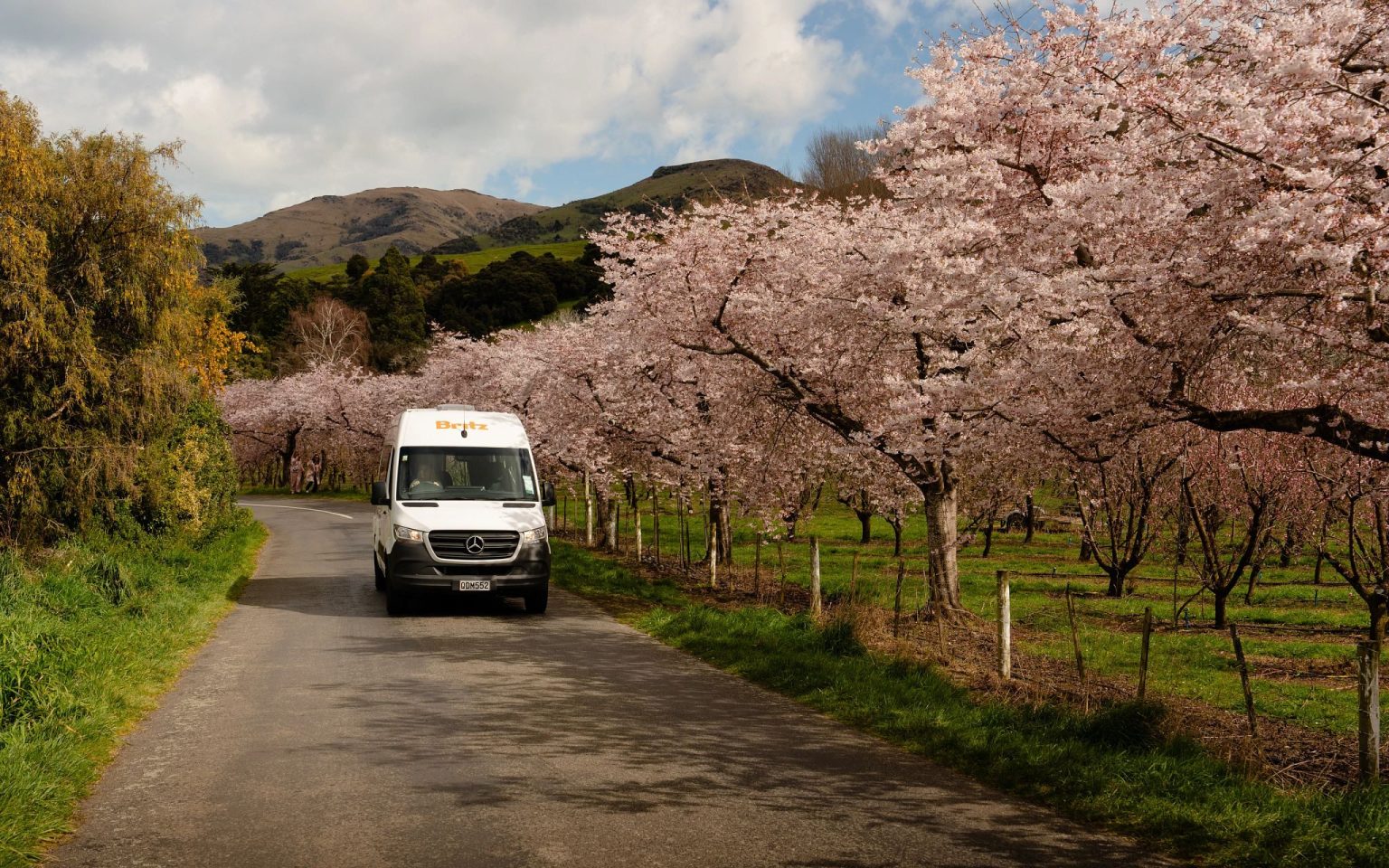 A Britz Venturer campervan at Akaroa, South Island, New Zealand