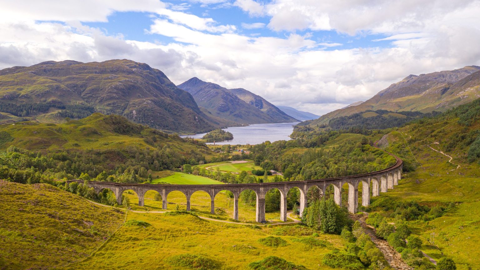 The Glenfinnan Viaduct above Loch Shiel, Scottish Highlands