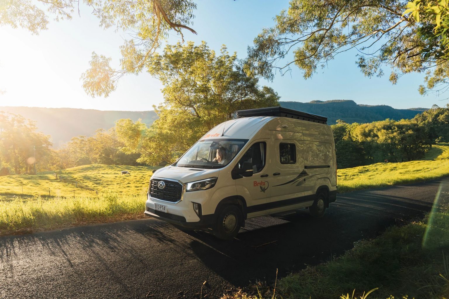 A Britz Voyager campervan at Kangaroo Valley, New South Wales