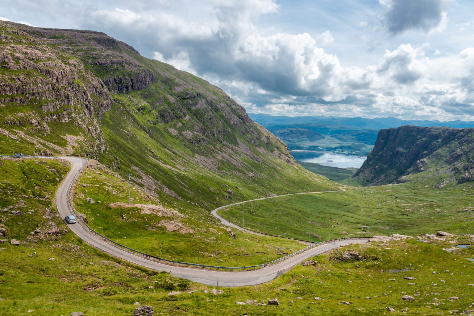 Hairpins on the Bealach na Ba pass road, Wester Ross