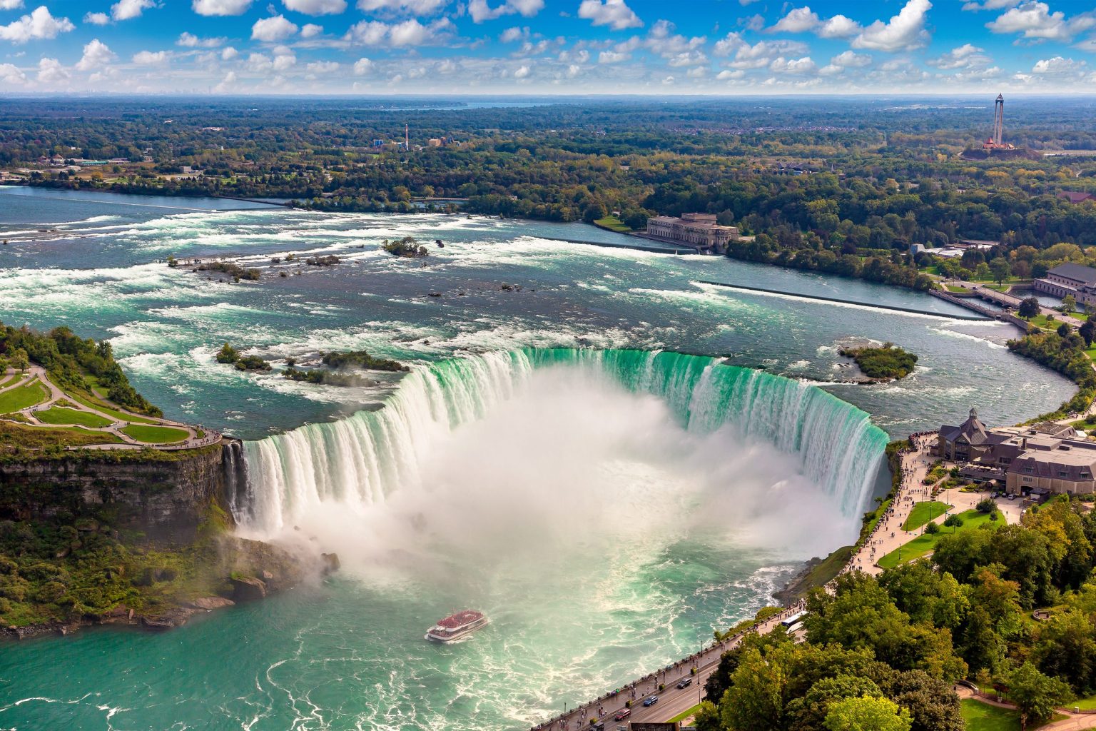 Aerial view of Horseshoe Falls at Niagara Falls
