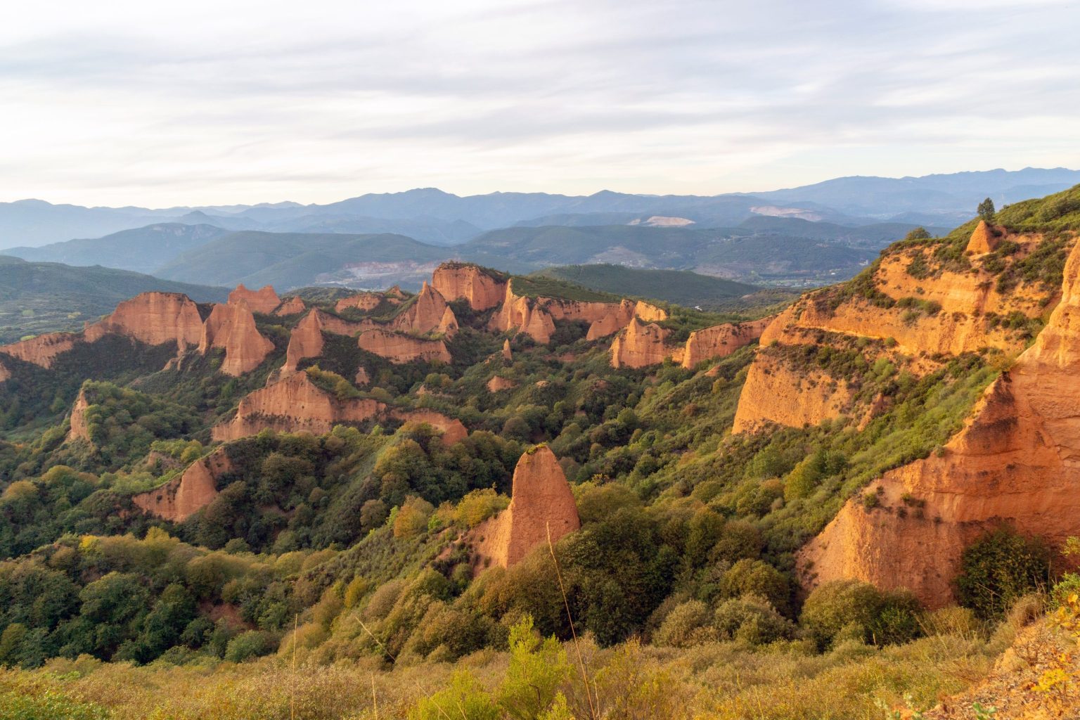 Red hills of Las Medulas, the Roman gold mines of Leon province