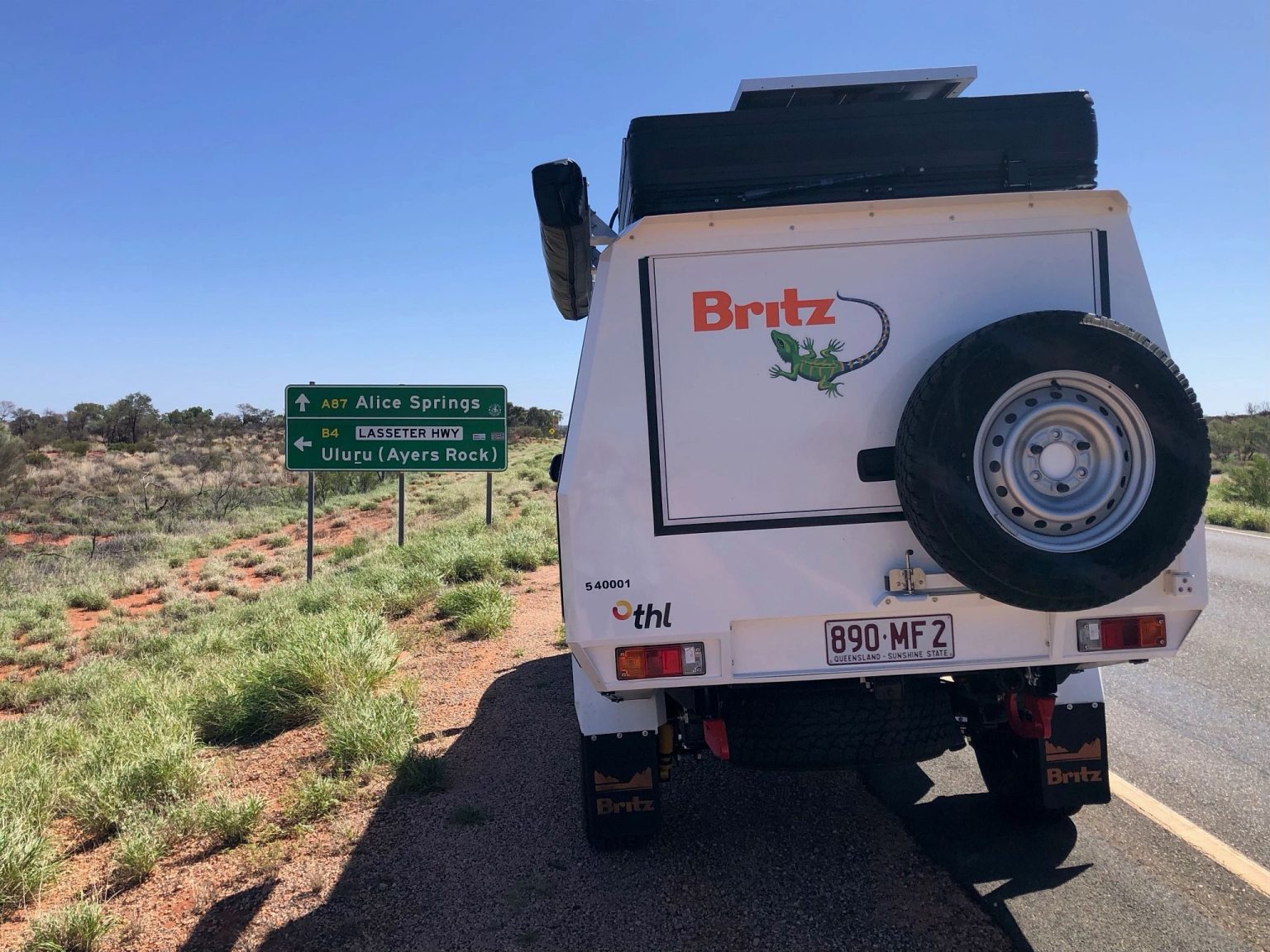 A Britz Warrior 4WD on the road in Northern Territory