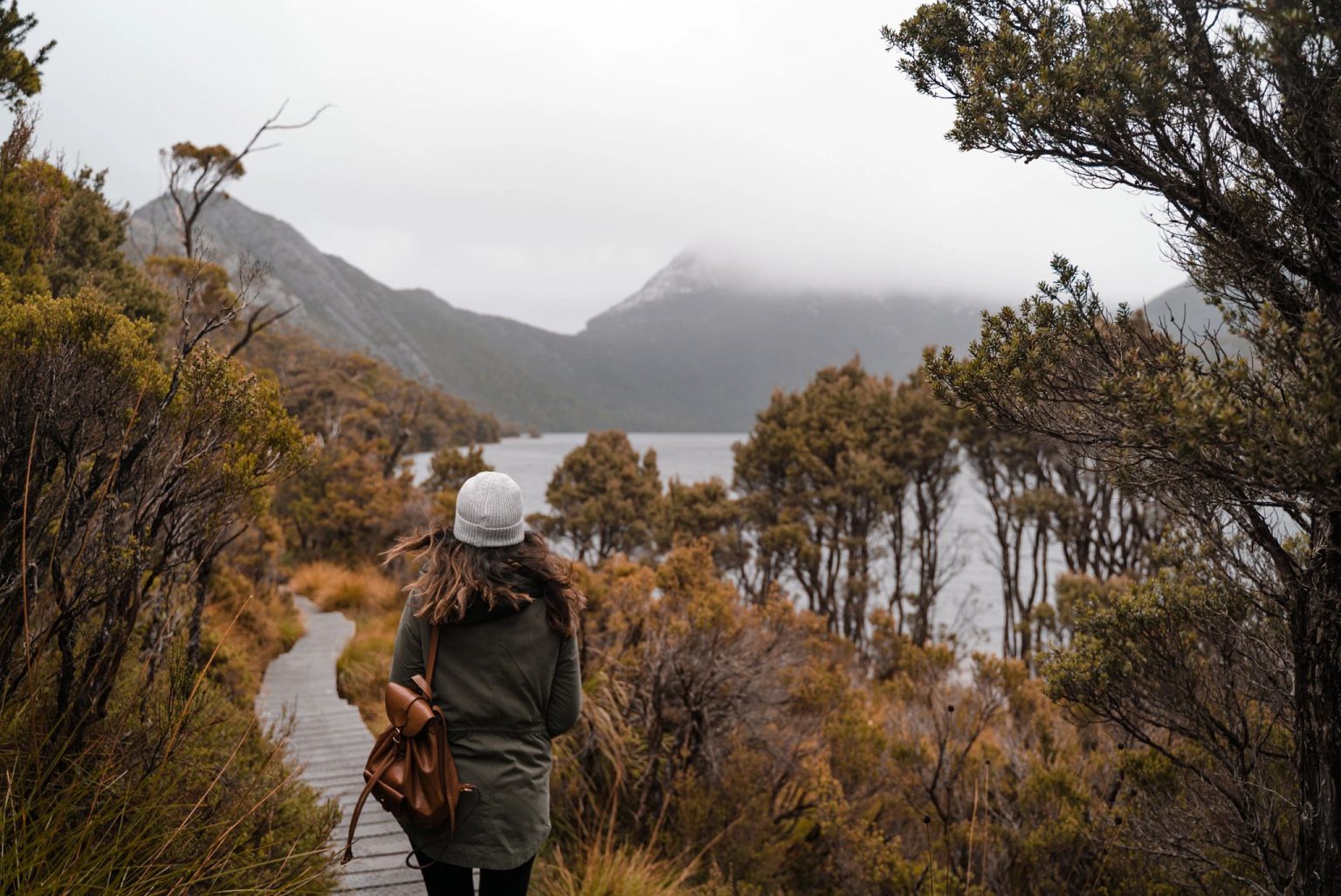 A Britz campervan at Cradle Mountain, Tasmania