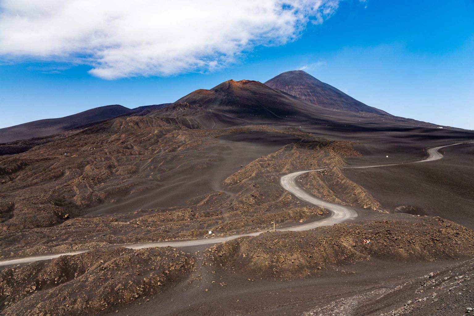 The road up Mount Etna, Sicily