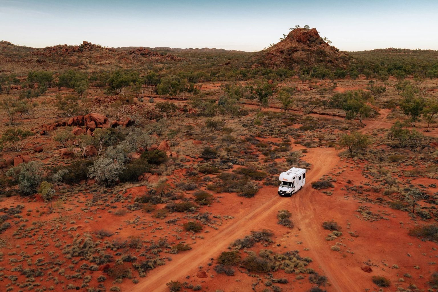 A Britz campervan at Mount Isa, Queensland