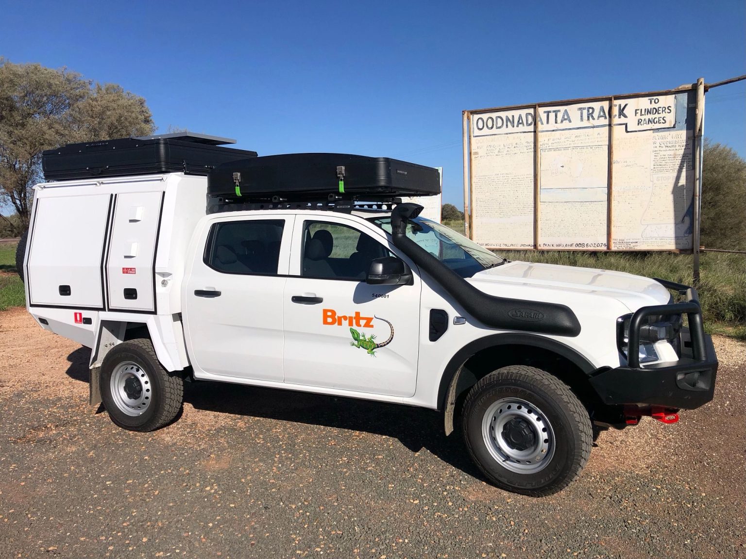 A Britz Warrior 4WD on the Oodnadatta Track, South Australia