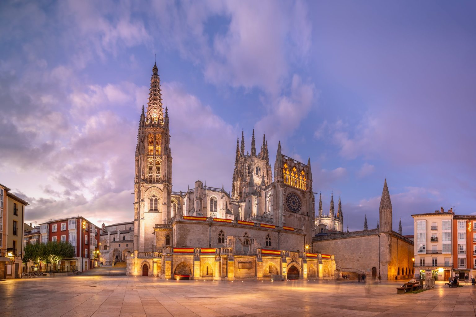 Burgos Cathedral at dusk, Castilla y Leon