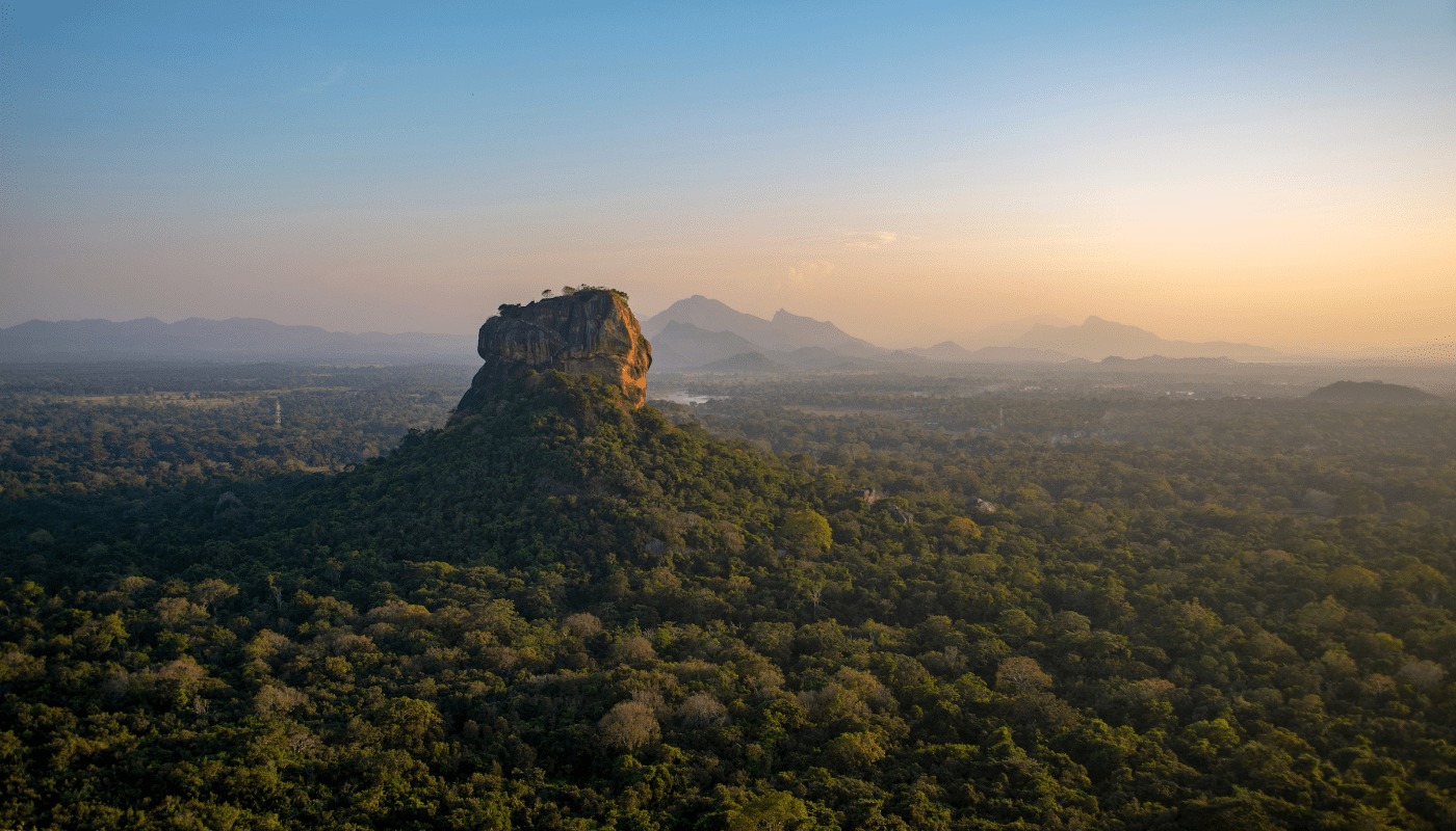 sri lanka sigiriya rock fortress surrunded by the jungle