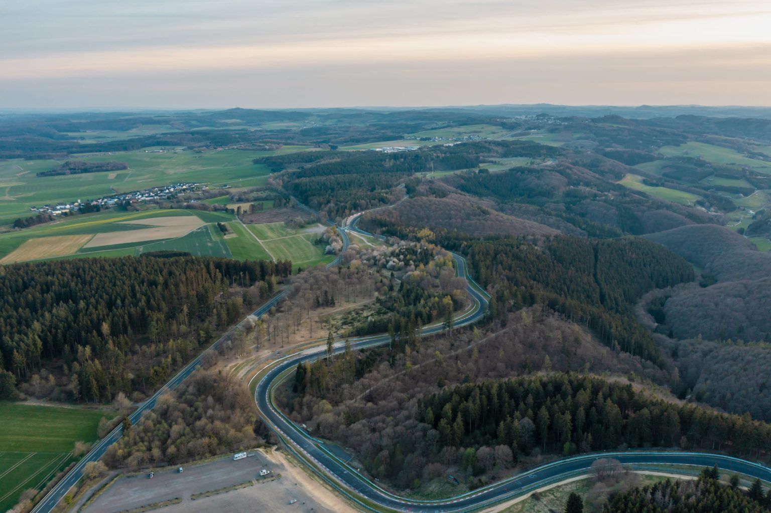 The Nürburgring winding through the Eifel