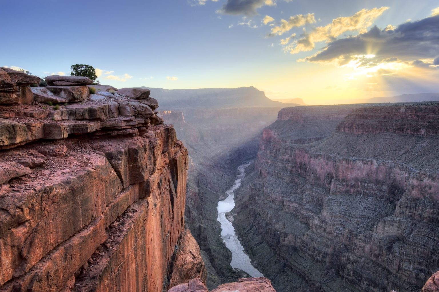 The Colorado River far below Toroweap Overlook on the Grand Canyon North Rim