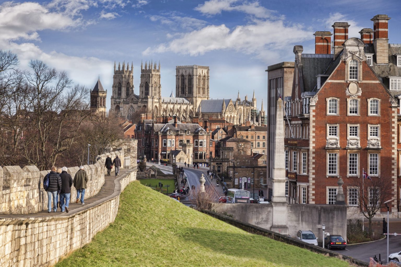 York's city walls with the Minster beyond