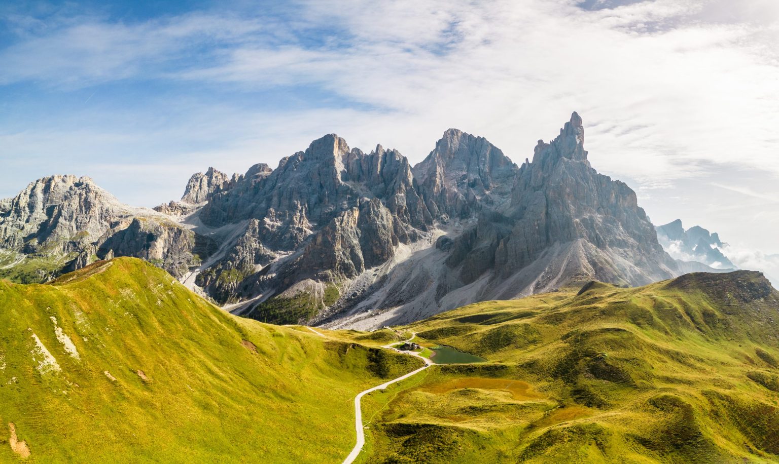 Passo Rolle below the Pale di San Martino, Dolomites