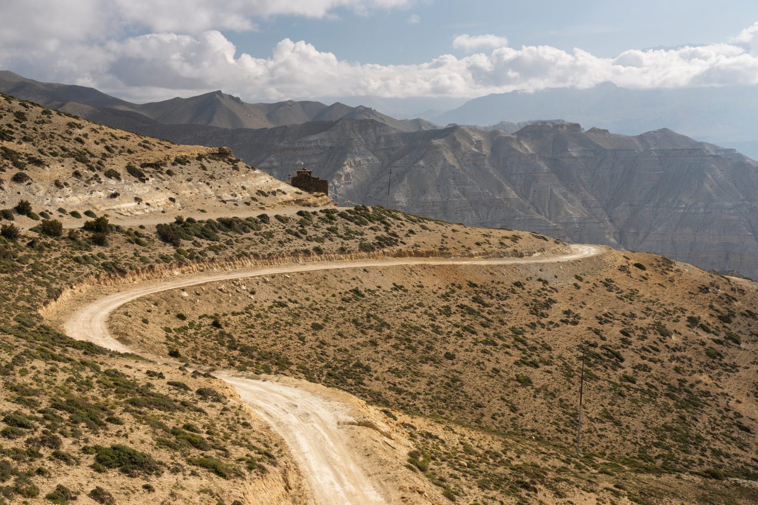 Dirt road to Lo Manthang through the Upper Mustang Himalaya, Nepal