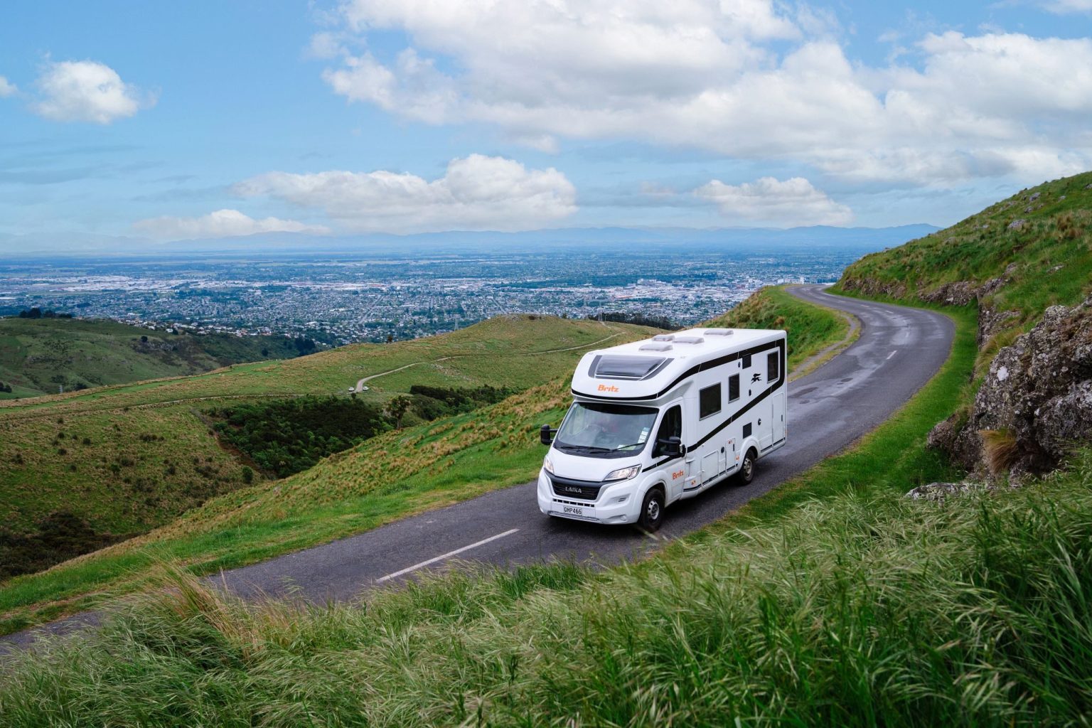 A Britz Wanderer campervan at Christchurch, South Island, New Zealand