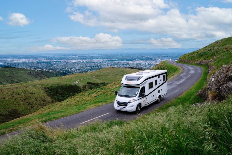 A Britz Wanderer campervan at Christchurch, South Island, New Zealand